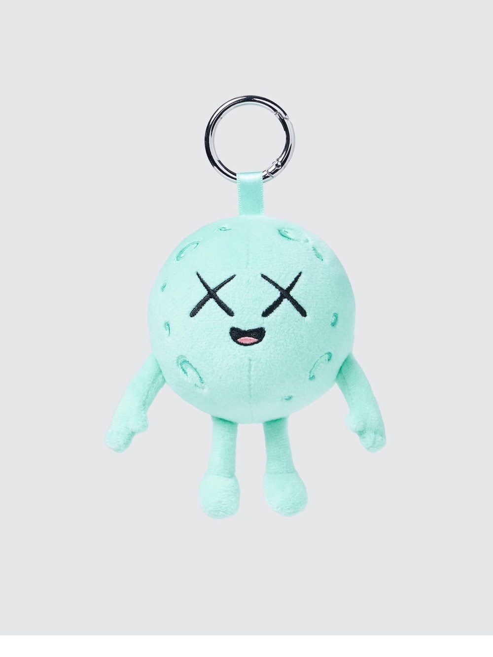 KAWS x UNIQLO Universe Charm MOON Light Green Plush Keychain NWT